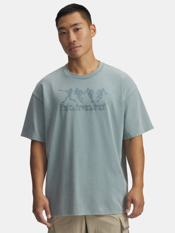 Футболка Under Armour Hwt Athletes Os SS Man gray green