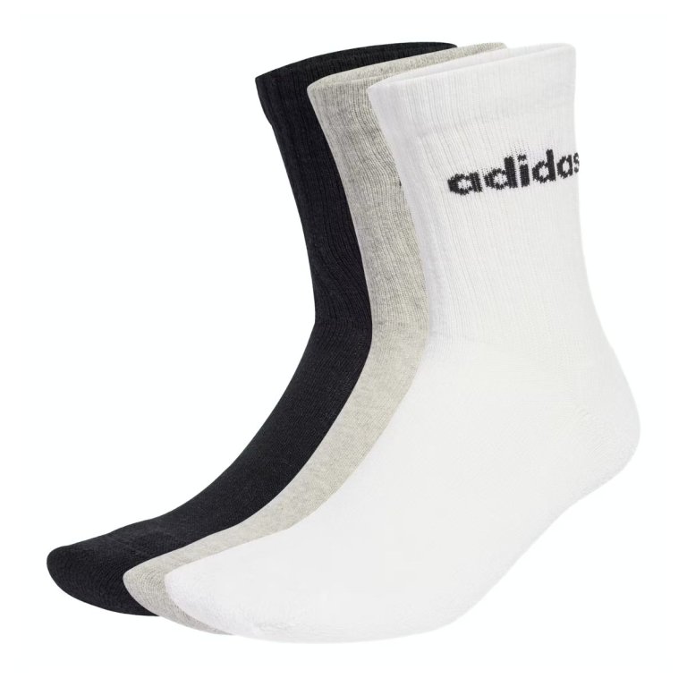 Шкарпетки Adidas Linear Crew Cushioned 6P - чорно/сіро/білі