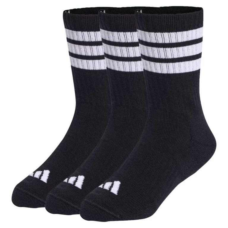 Шкарпетки Adidas 3-Stripes Cuffed Sportswear Crew 3P J Socks - чорно/білі