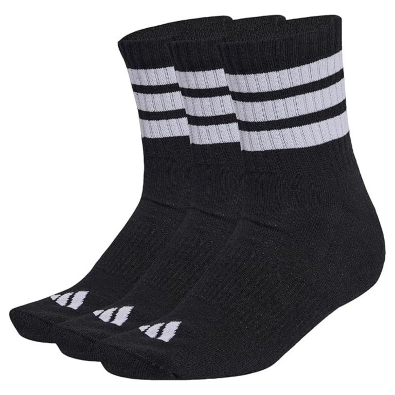 Шкарпетки Adidas 3-Stripes Cuffed Sportswear Mid 3P Socks - чорні