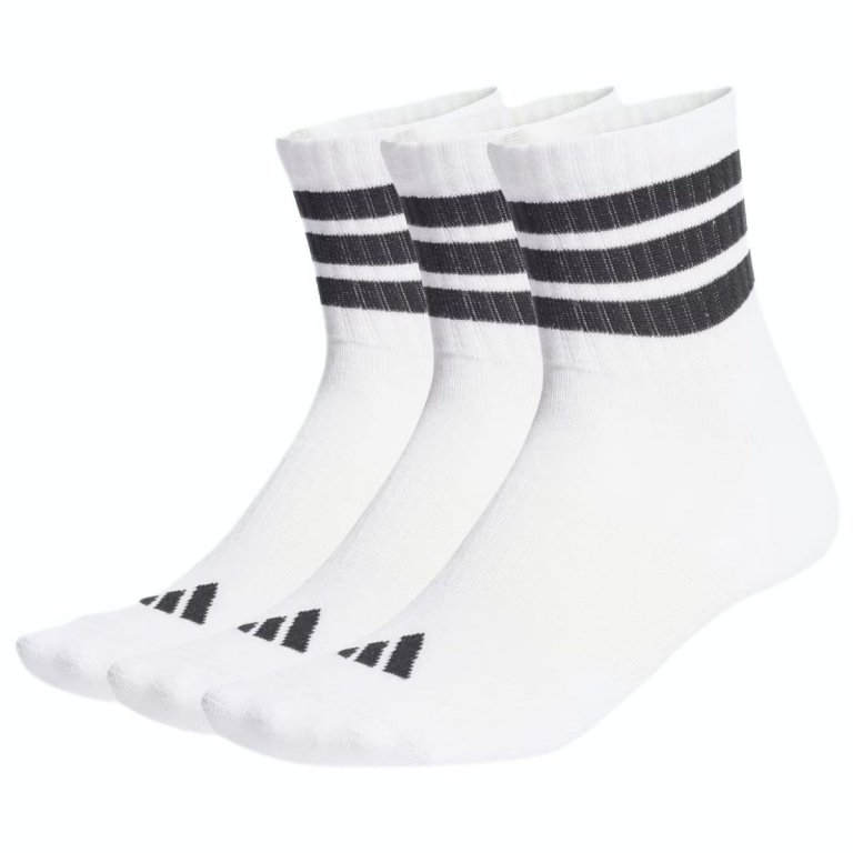 Шкарпетки Adidas 3-Stripes Cuffed Sportswear Mid 3P Socks - білі