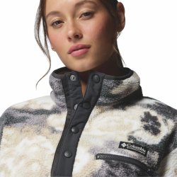 Mikina Columbia Helvetia™ II Printed Cropped Half Snap W - šedá/bílá