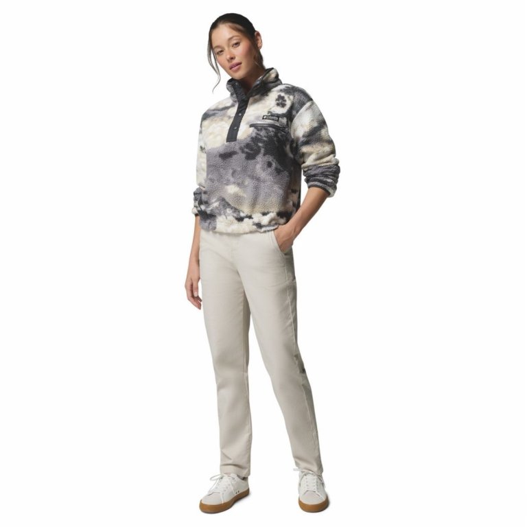 Mikina Columbia Helvetia™ II Printed Cropped Half Snap W - šedá/bílá