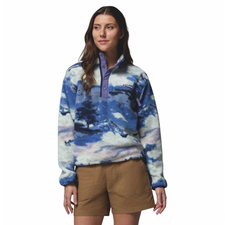 Кофта Columbia Helvetia™ II Printed Cropped Half Snap W - синьо/біла