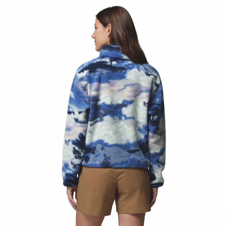 Кофта Columbia Helvetia™ II Printed Cropped Half Snap W - синьо/біла