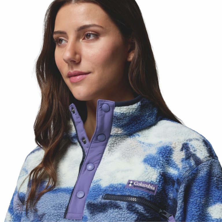 Кофта Columbia Helvetia™ II Printed Cropped Half Snap W - синьо/біла