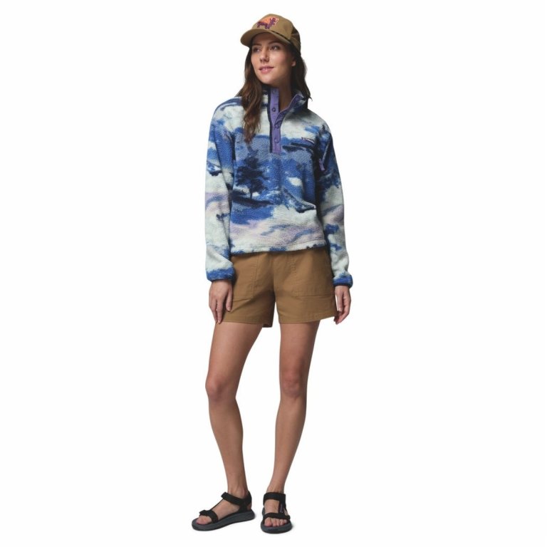 Кофта Columbia Helvetia™ II Printed Cropped Half Snap W - синьо/біла