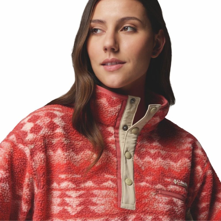 Кофта Columbia Helvetia™ II Printed Cropped Half Snap W - червоно/біла