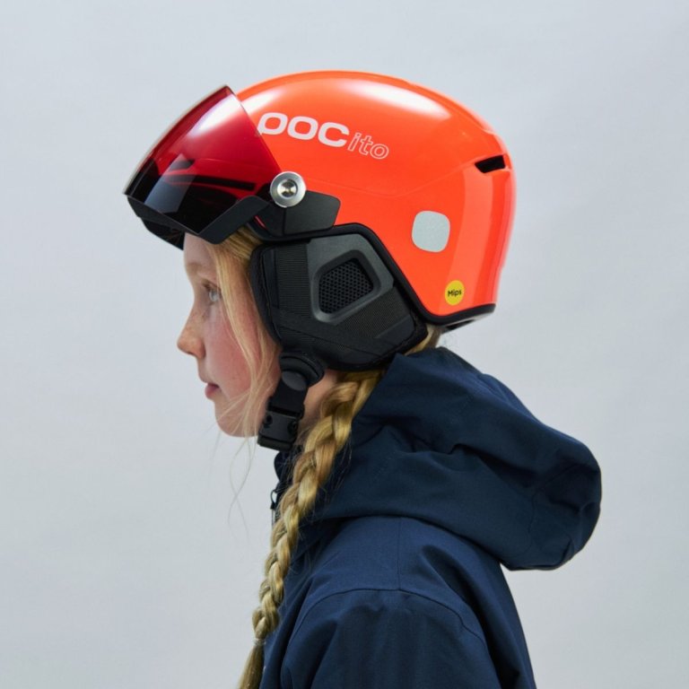 Лижний шолом POC POCito Obex Visor J - помаранчевий