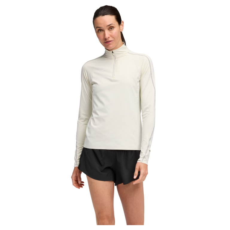 Світшот Hoka Glidetech Quarter Zip W Sweatshirt - бежевий