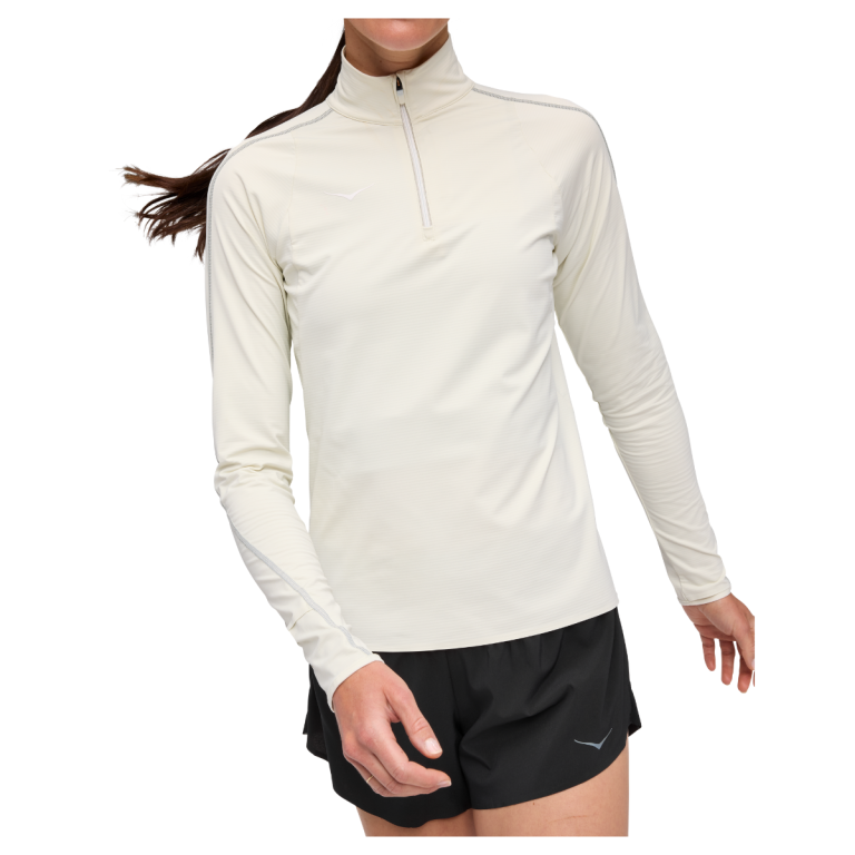 Світшот Hoka Glidetech Quarter Zip W Sweatshirt - бежевий