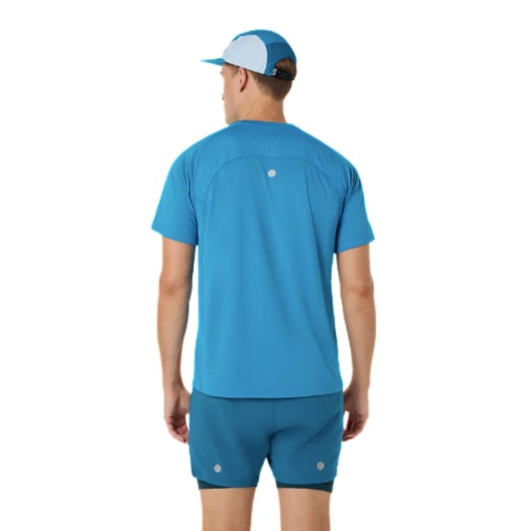 Футболка Asics Road Fade SS Top M - синьо/помаранчева
