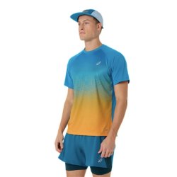 Футболка Asics Road Fade SS Top M - синьо/помаранчева