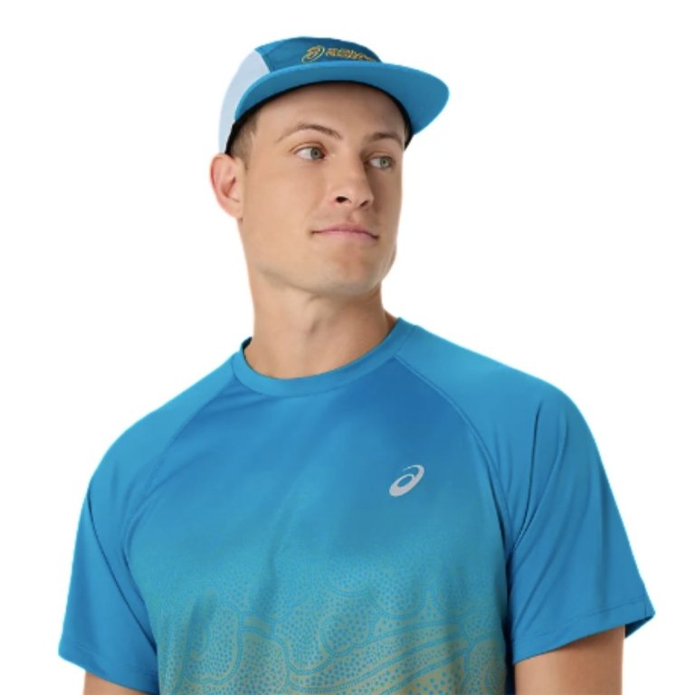 Футболка Asics Road Fade SS Top M - синьо/помаранчева