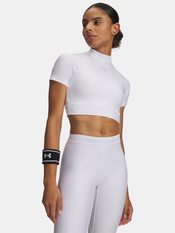 Футболка Under Armour HeatGear Crop Mock SS Wmn white