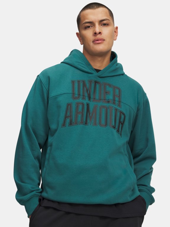 Худі Under Armour Rival LW Graphic Чоловіче gray green з капюшоном