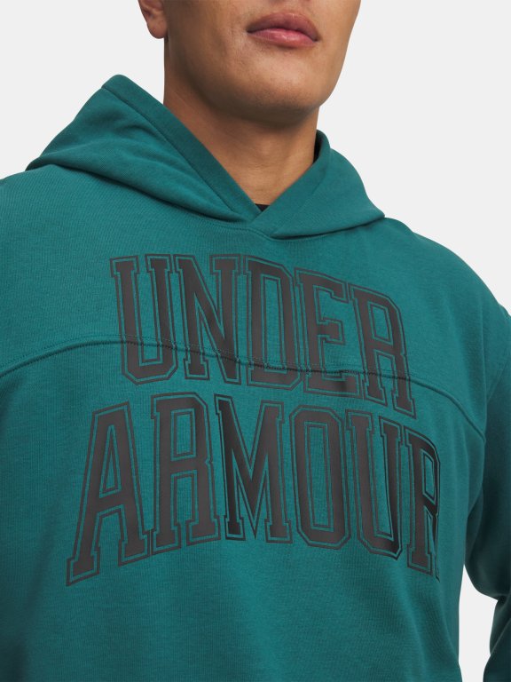 Худі Under Armour Rival LW Graphic Чоловіче gray green з капюшоном