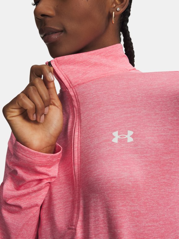 Футболка Under Armour Tech 1/2 Zip- Twist Wmn Pink
