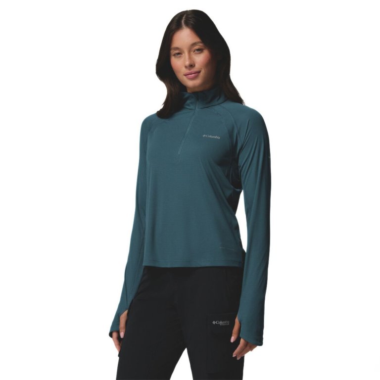 Футболка Columbia Stealth Spring™ LS Half Zip Tee W - синя