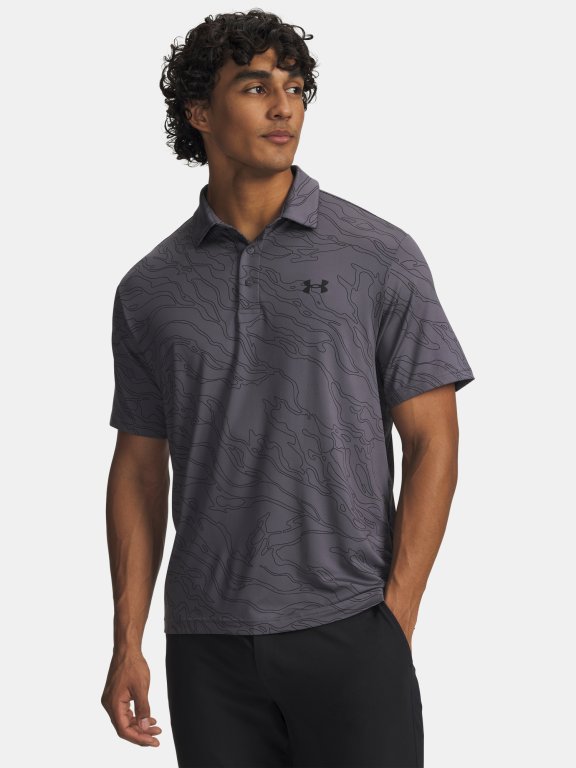 Футболка Under Armour Playoff 3.0 Printed Polo Man green/grey