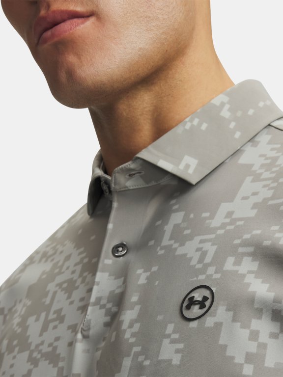 Футболка Under Armour Drive Chill Printed Polo Man green/grey