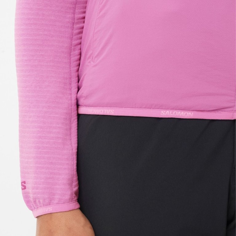 Світшот Salomon Essential Lightwarm Hybrid W - рожевий