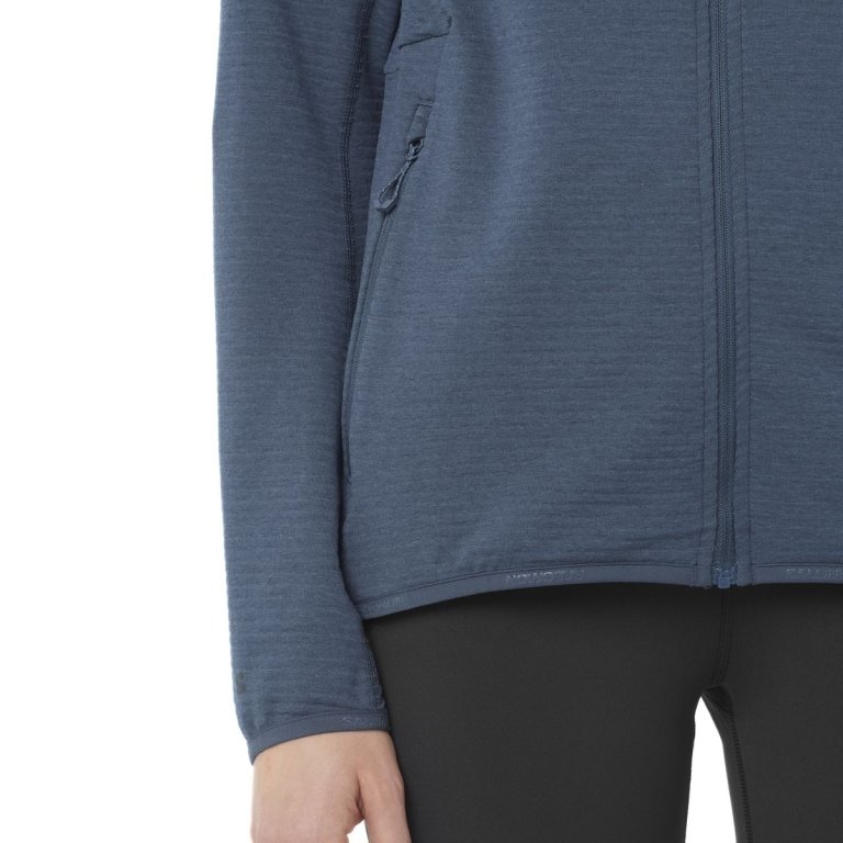 Світшот Salomon Essential Lightwarm FZ W - синя