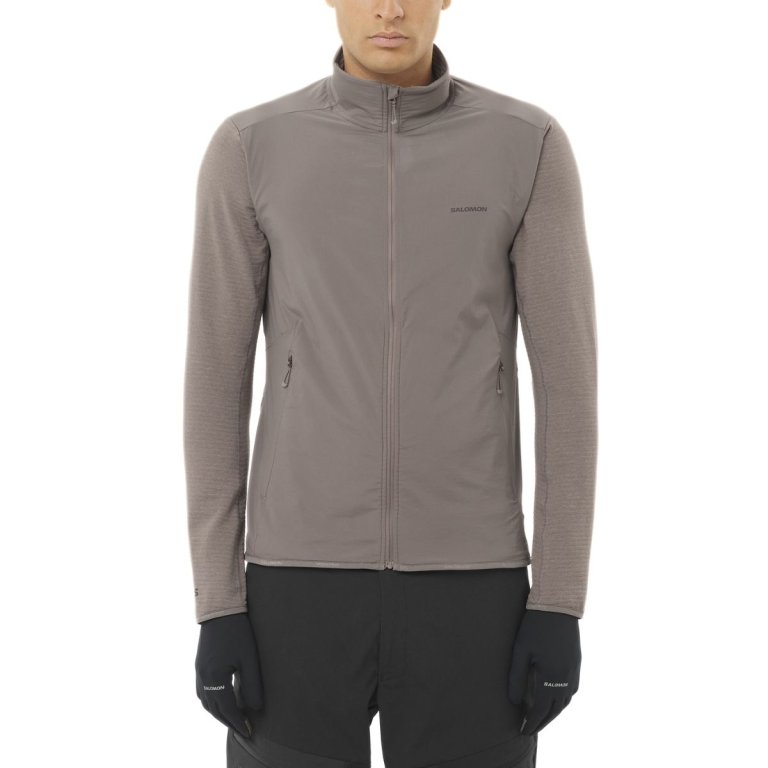Світшот Salomon Essential Lightwarm Hybrid M - коричневий