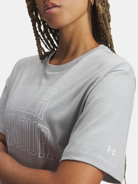 Футболка Under Armour Rival OS Campus Tee Wmn green/grey