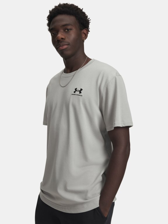 Футболка Under Armour Logo Emb Heavyweight SS Man green/grey