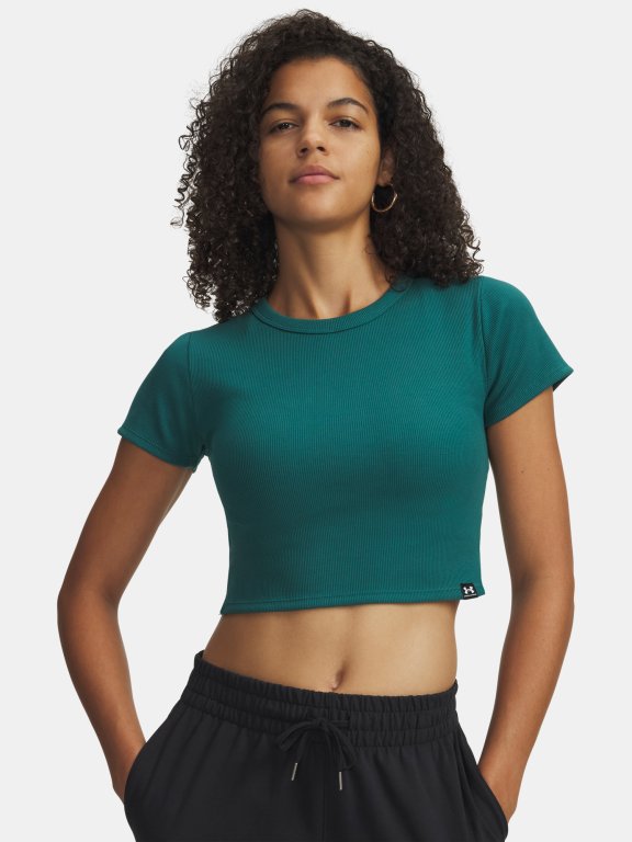Футболка Under Armour Rival Rib Baby Tee Wmn gray green