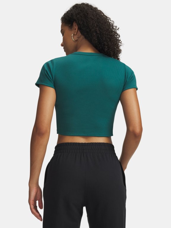 Футболка Under Armour Rival Rib Baby Tee Wmn gray green