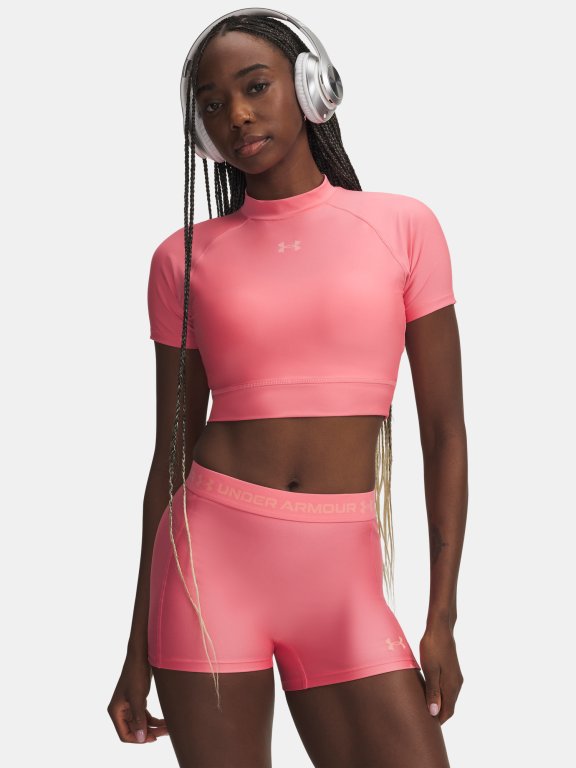 Футболка Under Armour HeatGear Crop Mock SS Wmn Pink