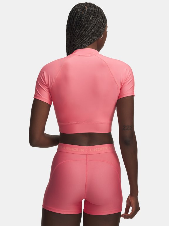 Футболка Under Armour HeatGear Crop Mock SS Wmn Pink