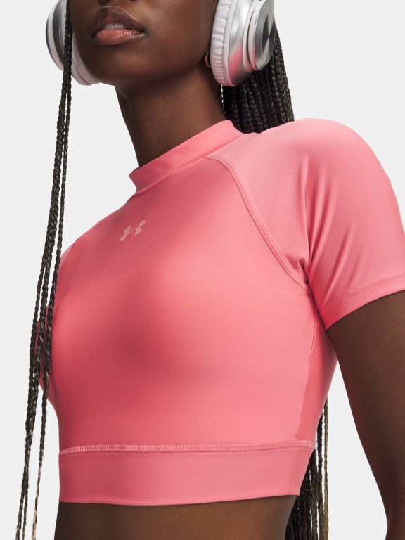 Футболка Under Armour HeatGear Crop Mock SS Wmn Pink