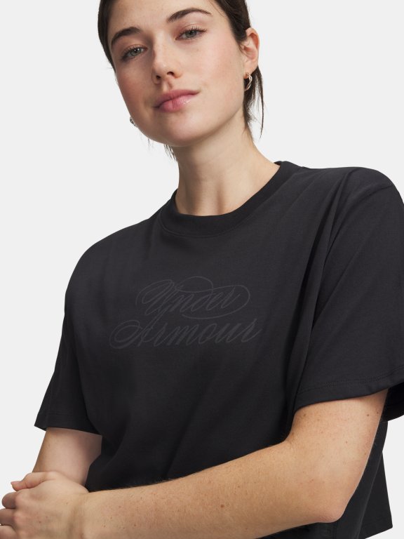Футболка Under Armour Scriptheart Crop SS Wmn black