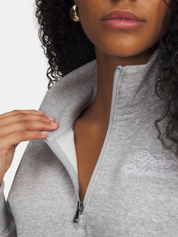 Кофта Under Armour Rival Fleece Script HZ Wmn green/grey