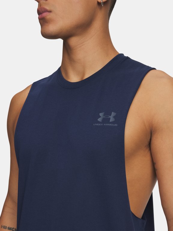 Майка Under Armour Left Chest Cut Off Tank Man Blue