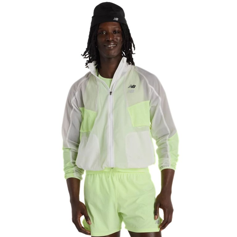Bunda New Balance RC Jacket M - bílá/žlutá