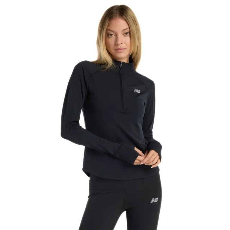 Світшот New Balance Harmony Half Zip W - чорна