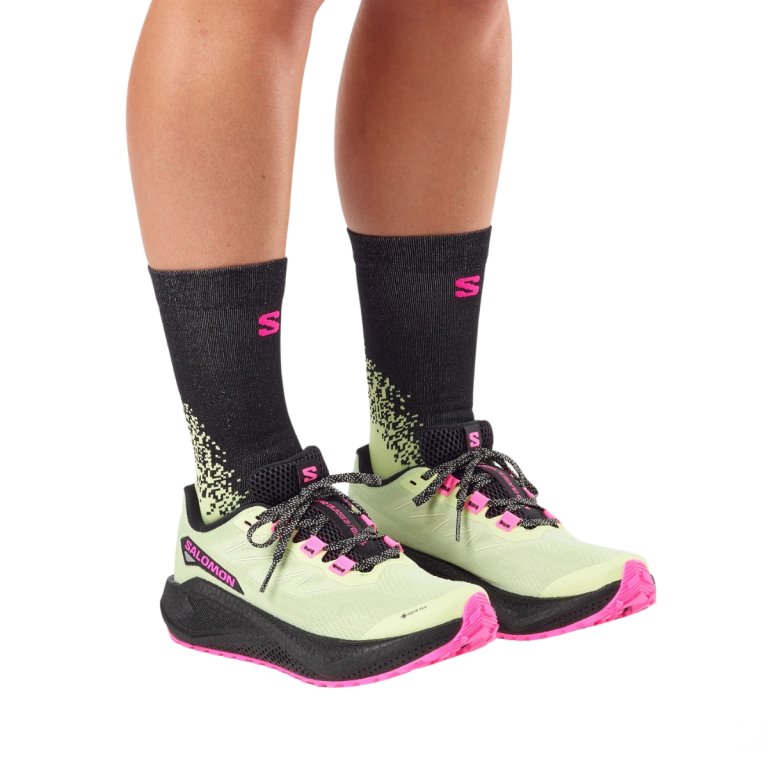 Кросівки Salomon Aero Blaze 3 Grvl Gtx W - зелено/чорно/рожеві