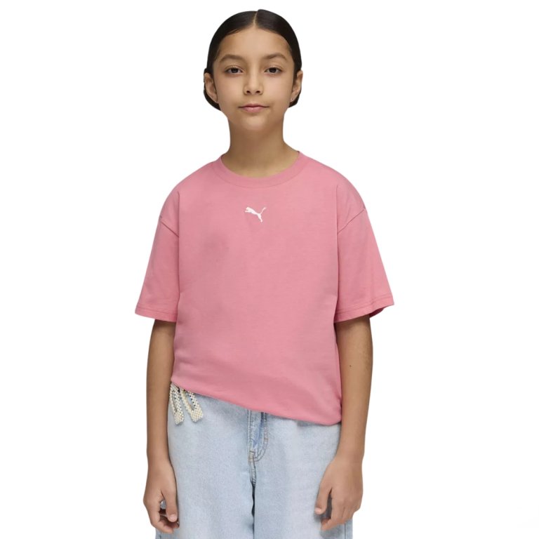 Футболка Puma Ess Centered Cat Logo Boxy Tee J - рожева