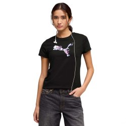 Футболка Puma Graphics Floral Cat Tee W - чорна