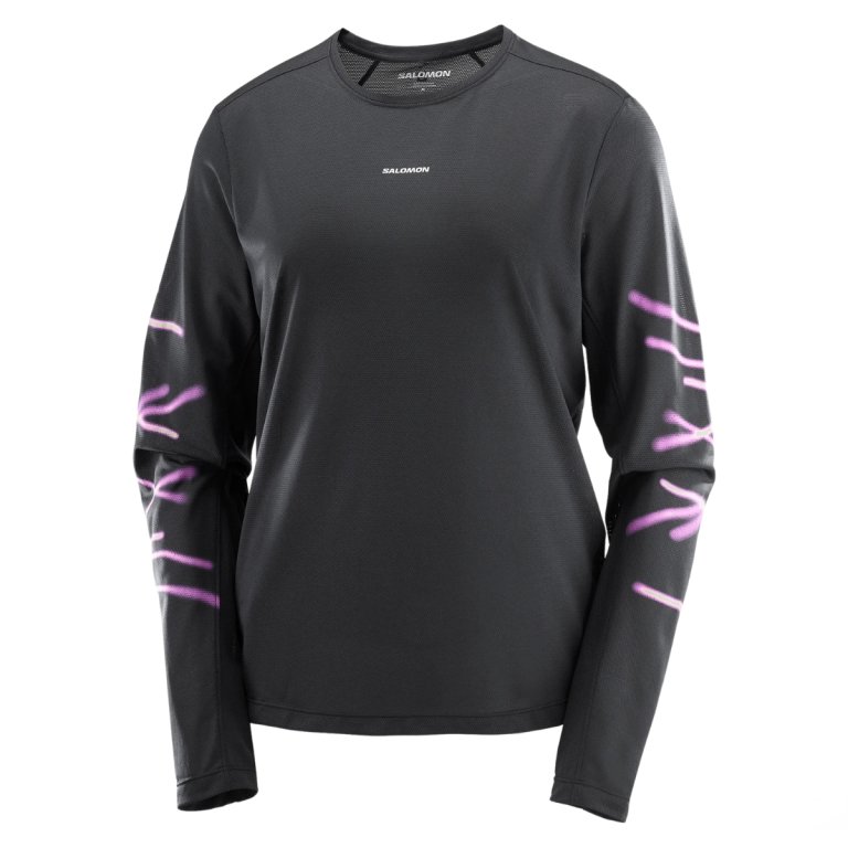 Футболка Salomon ShKout Core Ls Tee Gfx W - чорна