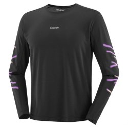 Футболка Salomon ShKout Core Ls Tee Gfx M - чорна