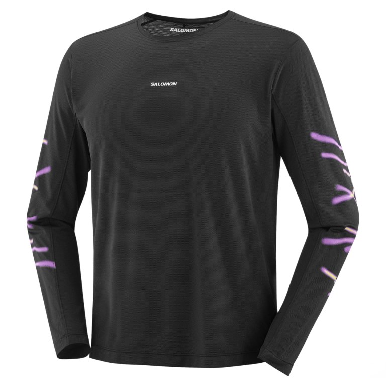 Футболка Salomon ShKout Core Ls Tee Gfx M - чорна