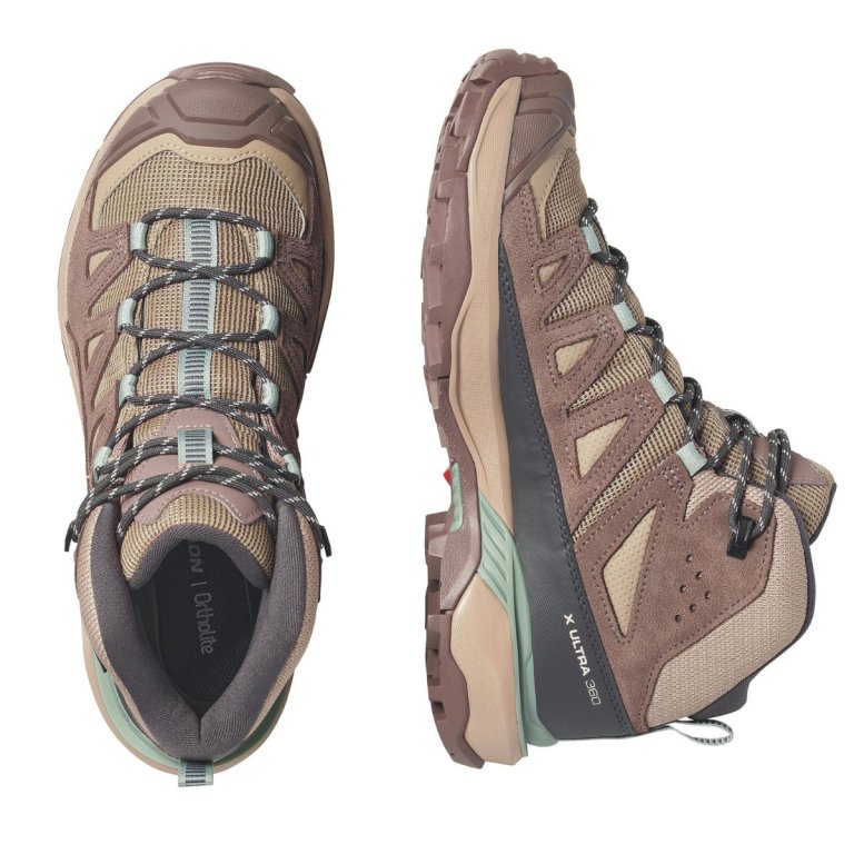 Черевики Salomon X Ultra 360 Leather Mid GTX W - коричневі