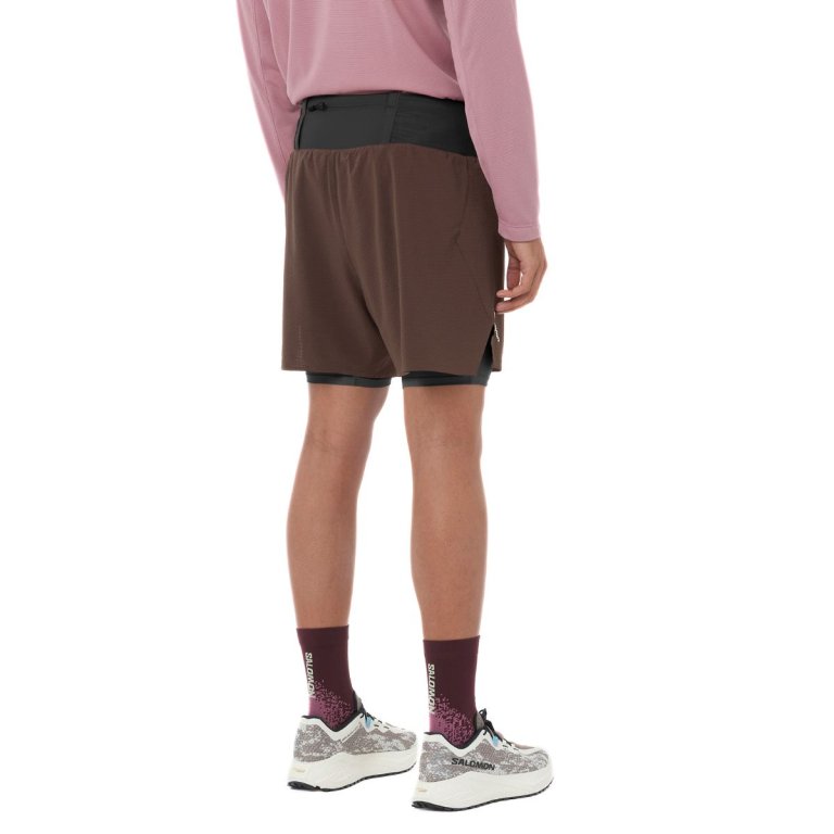 Шорти Salomon Sense Aero 2In1 Trail 5" Shorts M - коричневі