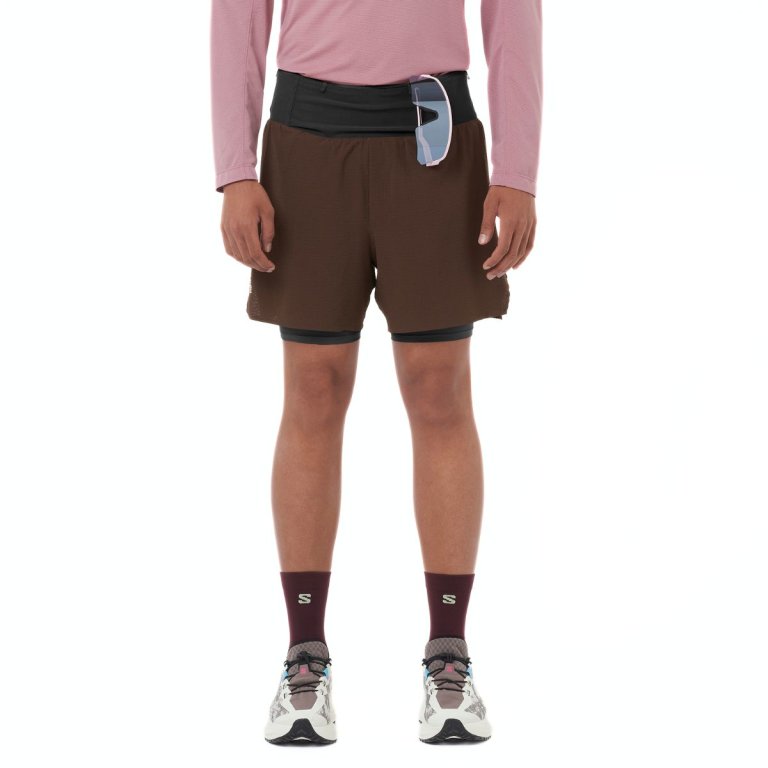 Шорти Salomon Sense Aero 2In1 Trail 5" Shorts M - коричневі