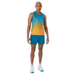 Майка Asics Road Fade Singlet M - синьо/помаранчева